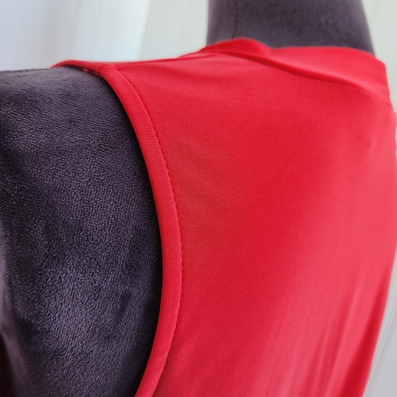 Nick & Nash Red Sleeveless Knee Length Dress Women’s Stretch High Neck Sz L - Picture 6 of 10